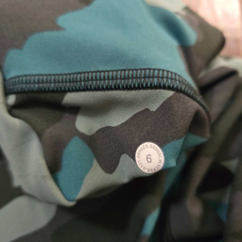 LULULEMON Speed Up Tight Women 6 Teal Camo Excellent High Rise Running Leggings